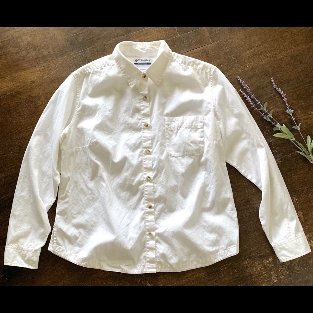 Columbia White Women’s Button Up. Sz XL
